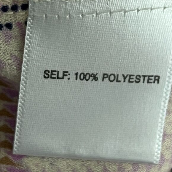 Rose & Olive Button Up Shirt 1X Geometric Pastel 3/4 Sleeve Work‎ Semi Sheer - Picture 9 of 10